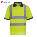 2018 High Quality Hi Vis Shirt Two Color Polo Shirt Custom Logo Printed High Visibility Reflective T-shirt